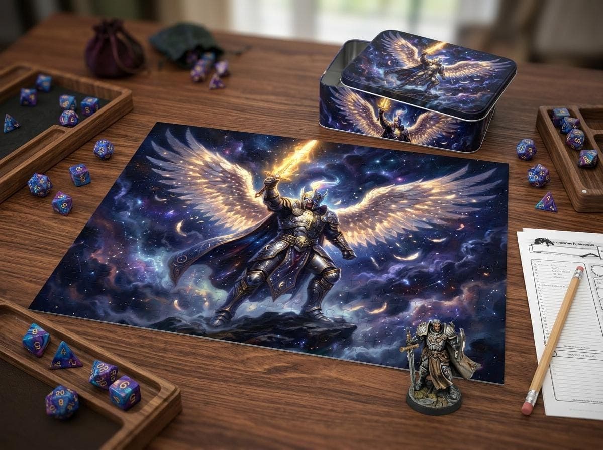 DnD Paladin Jigsaw Puzzle with Tin