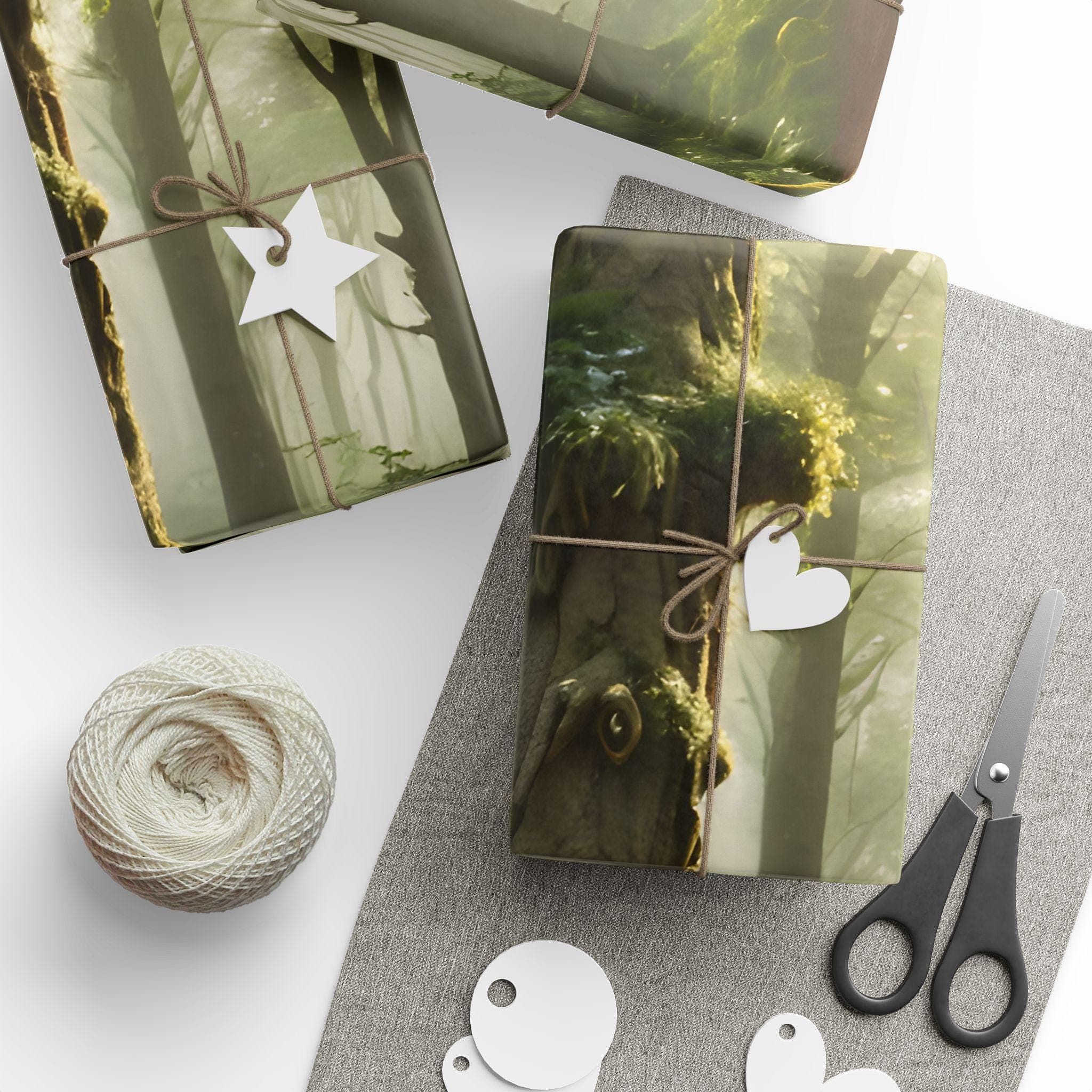 Mystical Forest Wrap, Fantasy Art Gift Wrapping Paper, Dreamlike Illustrations